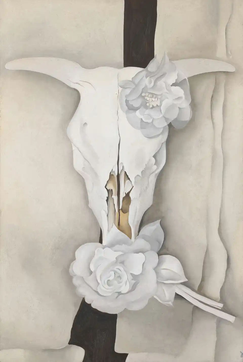 Cow Skull with Calico Roses